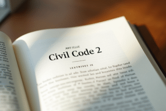 Page du code civil avec article 2 en lumière naturelle