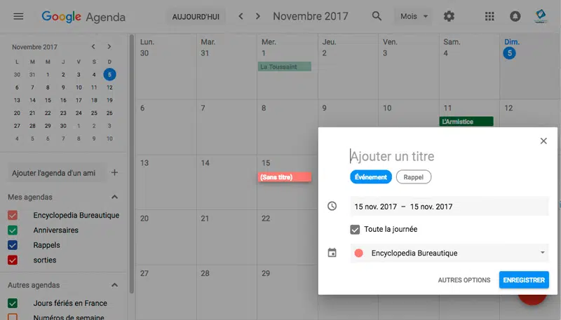 bien se servir de google agenda