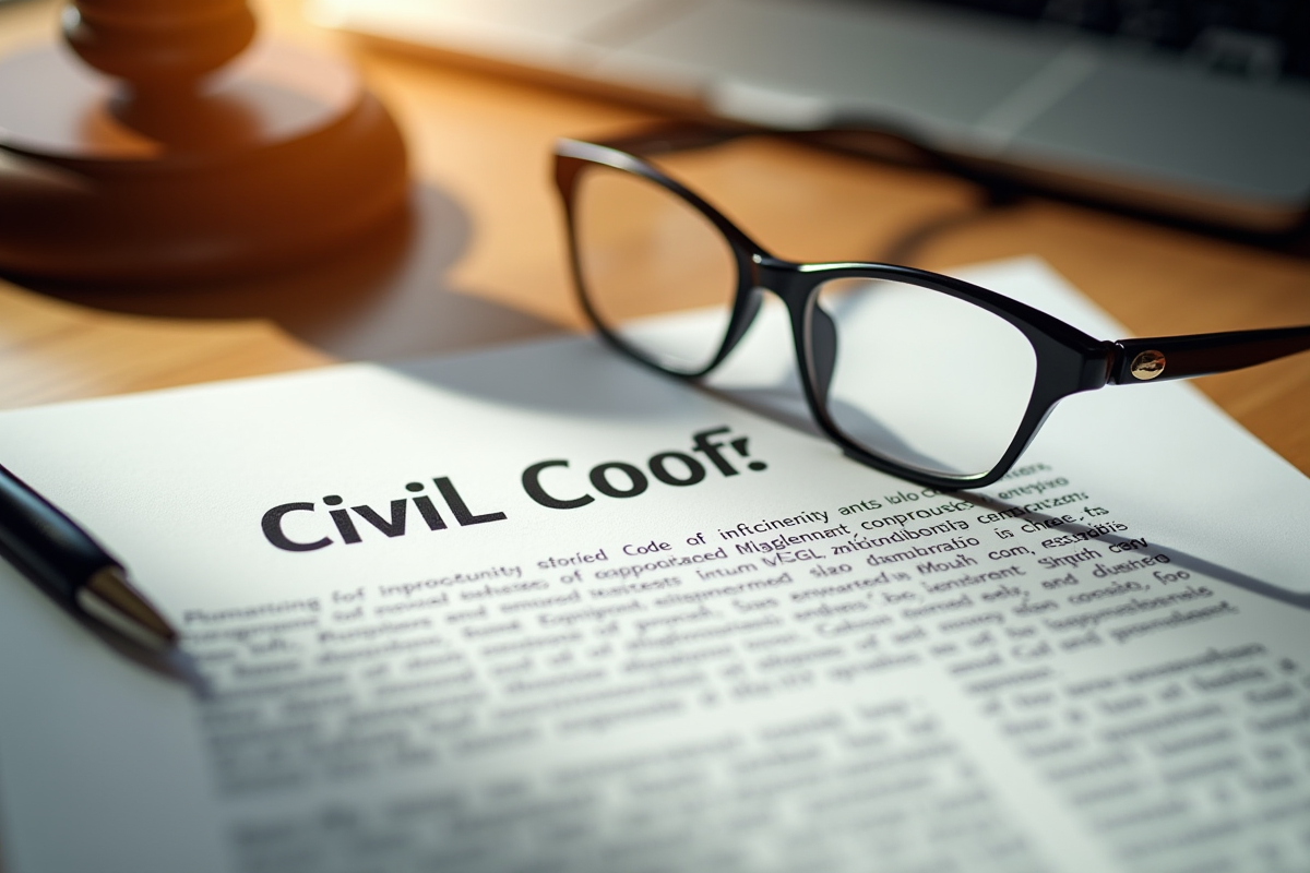 Documents et lunettes sur un bureau en lumière du jour