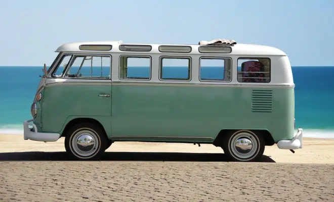 green and white van