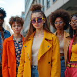 Groupe de jeunes adultes en mode gender fluid en ville