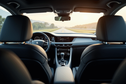 Intérieur moderne Peugeot 408 vue de l'arrière