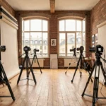Studio de photographie professionnel à Lyon avec équipements et décor artistique