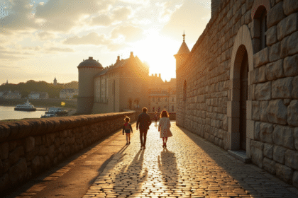 Les murs historiques de Saint-Malo sous la lumière dorée de l'après-midi